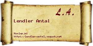 Lendler Antal névjegykártya